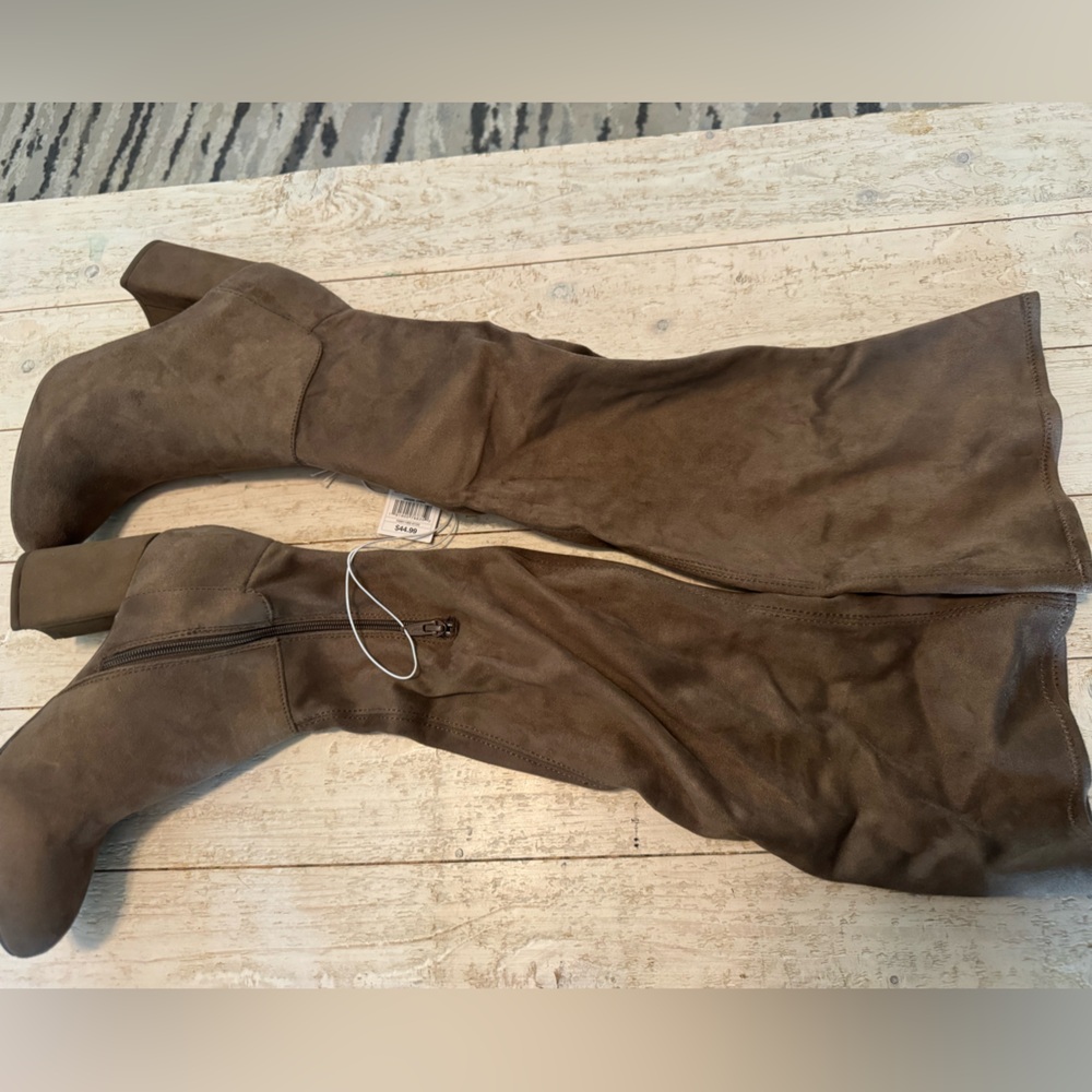 Brand new over the knee heeled boots , a new day brand size 8 (wide calf)